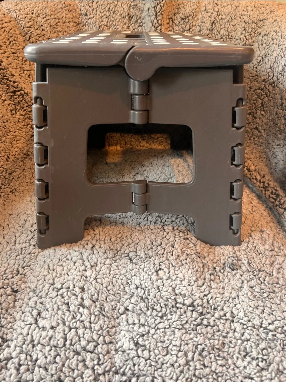 Folding Step Stool - Dark Gray with White Dots